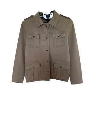 Gray Green Utility Chore Barn Style Jacket 100% Cotton Medium